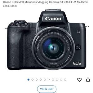 Canon EOS M50 with charger, battery & 64gb sandisk